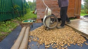 Дренаж отмостки с помощью мембраны PLANTER.