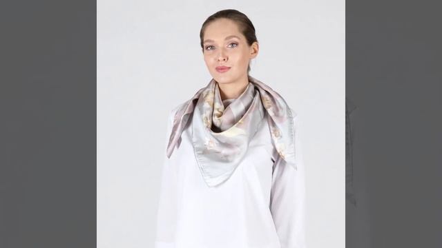 Платок Narcissus poetiсus (Нарцисс поэтический) gray смотреть онлайн