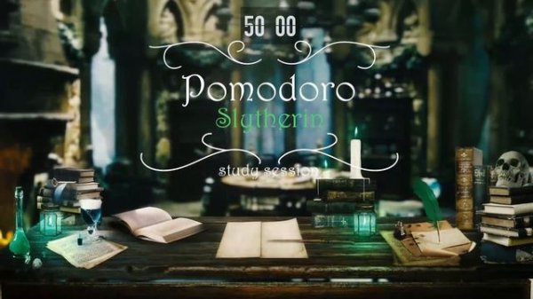 SLYTHERIN 📚 POMODORO Study Session 50/10 - Harry Potter Ambience 📚 Focus, Relax & Study in Hogwarts