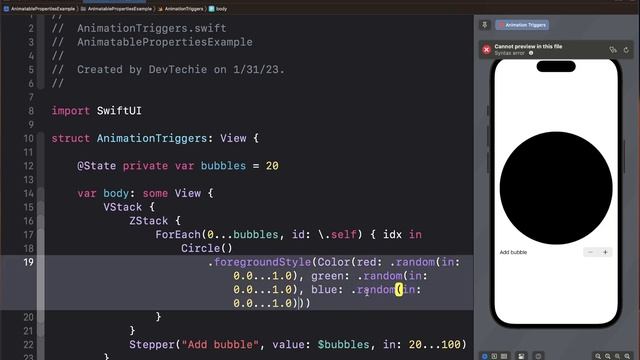 SwiftUI 4 Animation Trigger With Stepper Control