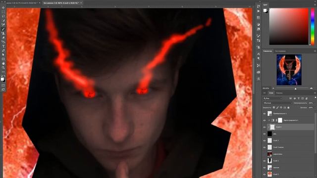 Обработка фото в фотошоп шаринган. как зделать шаринган в фотошоп. смотреть онлайн