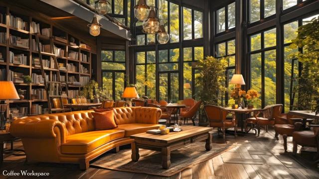 Sweet November Fall Jazz in Bookstore Cafe Ambience ☕ Relaxing Piano Jazz Music to Focus, Studying смотреть онлайн