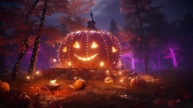 Cozy Fall Halloween Ambience - Autumn Fireplace Sounds - Relaxing Autumn Ambience