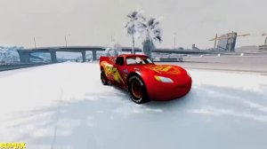 Live Epic Escape From Lightning McQueen Eater New Monster  McQueen VS Lightning McQueen BeamNG.Driv