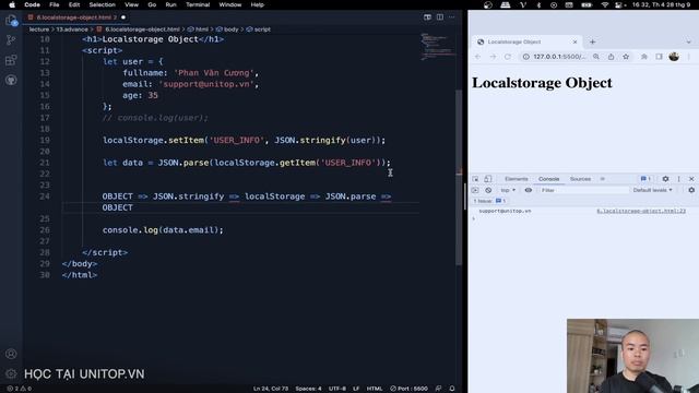 Quy trình lưu Object vào LocalStorage Js dễ dàng bạn cần biết | Khóa học Js Beginner Unitop.vn смотреть онлайн