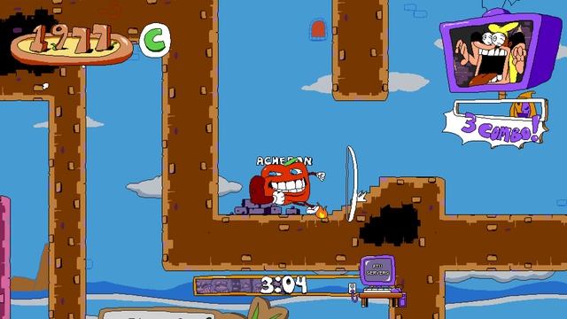 Pizza Tower United Pepperman Gameplay (Crumbling tower of pizza) смотреть онлайн