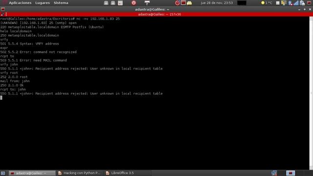 Hacking con Python Parte 4 – Enumeración de usuarios SMTP Seguridad en Sistemas y Técnicas de Hac смотреть онлайн