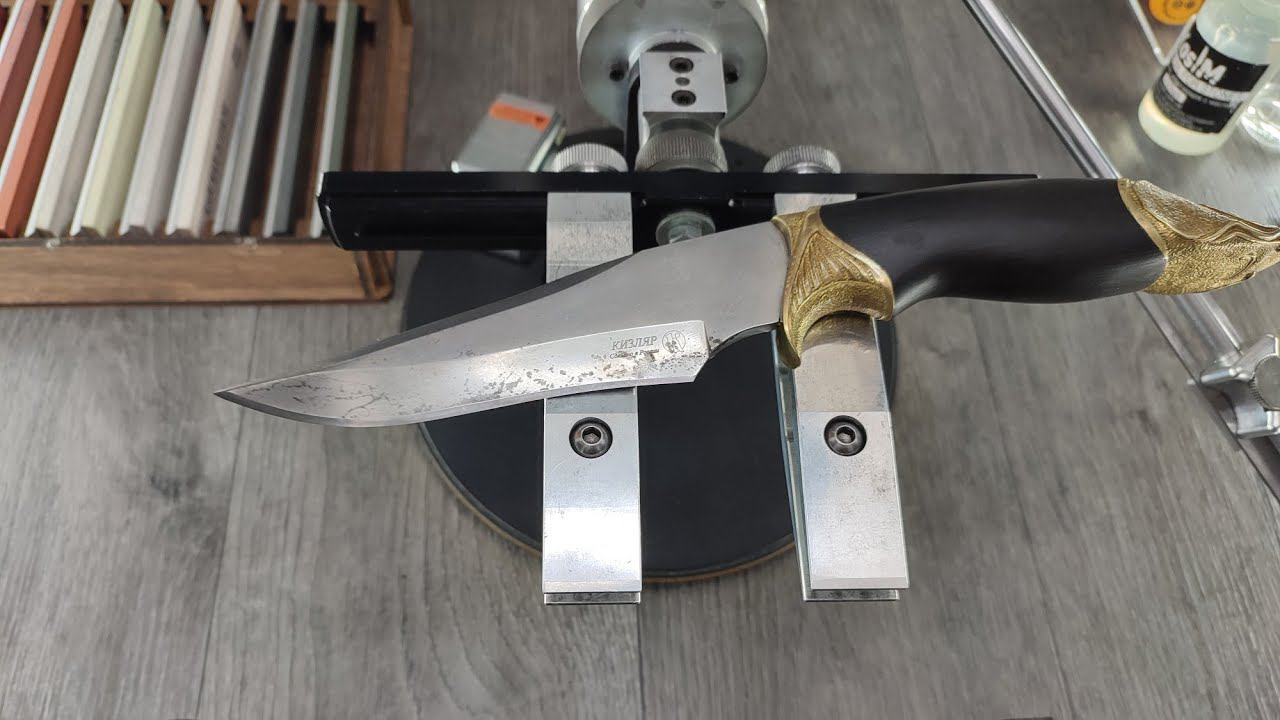 Заточка ножа Кизляр. Х12МФ. С некоторыми пояснениями и мыслями. смотреть онлайн