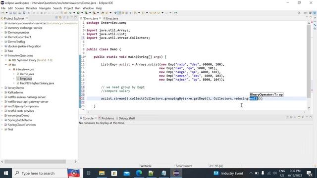 how to find highest salary of an employee from each department | java 8 stream api смотреть онлайн