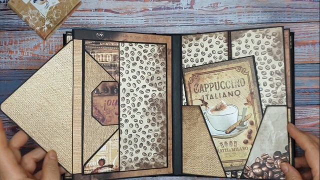 Скрапбукинг. Обзор альбома "Любителю кофе". Album for coffee lover. смотреть онлайн