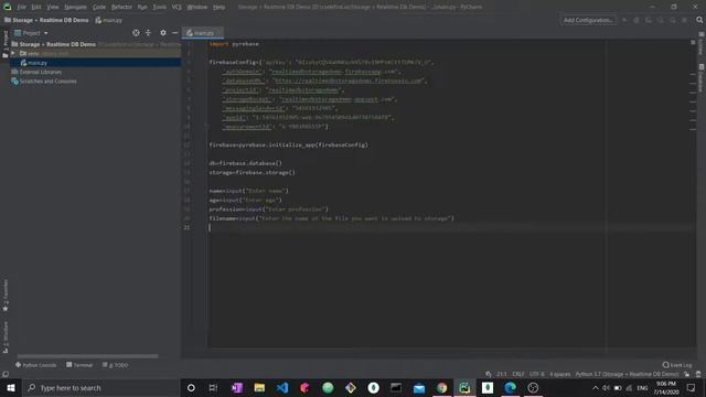Firebase Realtime Database and Cloud Storage Python tutorial: Combine the two features [part1] смотреть онлайн