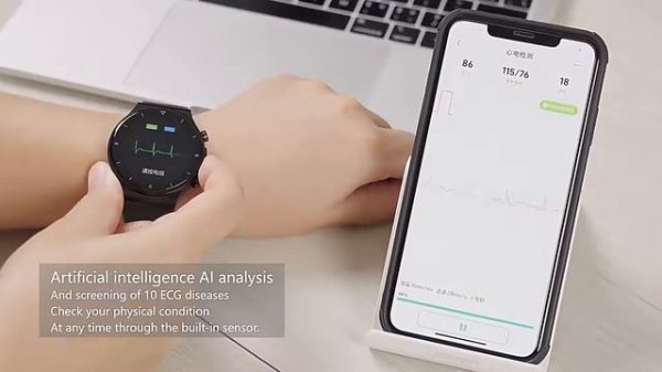 2022 Xiaomi Watch Sports ECG+PPG Smart Watch Men Heart Rate Blood Pressure Health Fitness Tracker