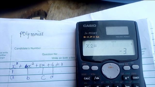 How to find root of x³+6x²+11x+6=0 using CASIO calculator смотреть онлайн