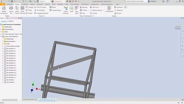 Inventor Weldment Tutorial Frame Generator смотреть онлайн