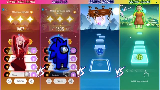 2PHUT HON vs AMONG US vs COFFIN DANCE vs SQUID GAME | Tiles hop смотреть онлайн