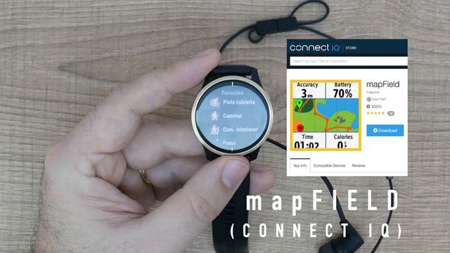 APP dwMap y MapField: rutas en Garmin Vivoactive 4/4S y Venu. смотреть онлайн