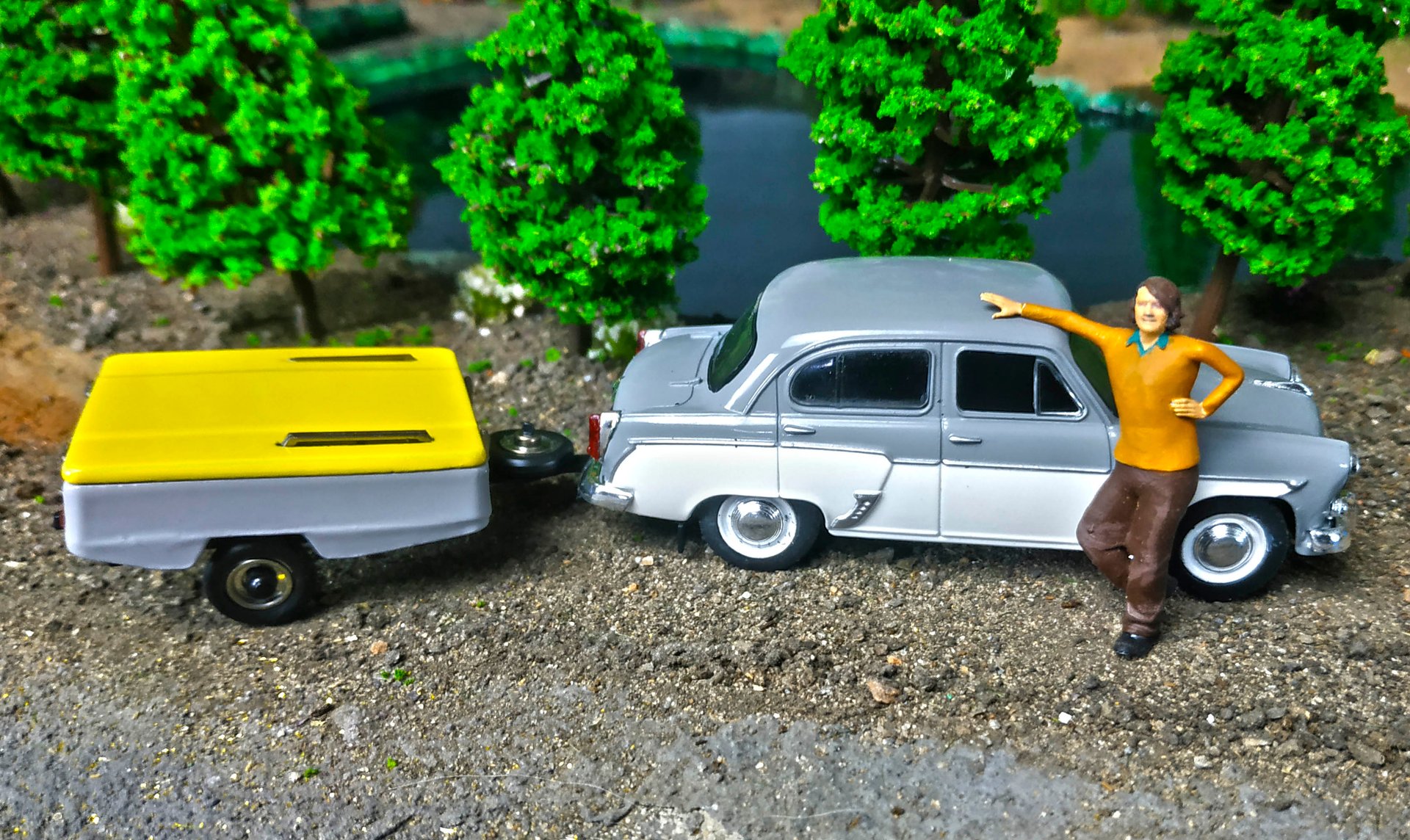 Москвич 407 с прицепом дачей Скиф масштаб 1/43. Про машинки. смотреть онлайн