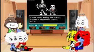 UNDERTALE react to «Disbelief Papyrus and ???» | Warnings in description | Gacha Reaction