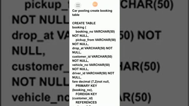 carpool create booking table SQL cc rough solution смотреть онлайн
