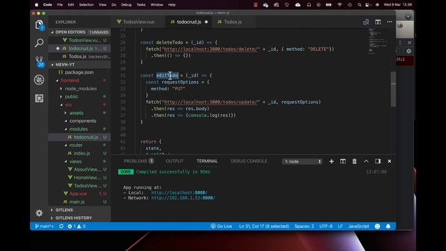 MEVN - 16 - Creating editTodo composable function and importing into component смотреть онлайн