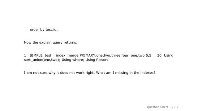MySQL : mysql not using indexes when "not in" statement is present смотреть онлайн