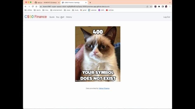 CS50X Finance (Flask, SQLite3, HTML, CSS, Bootstrap) смотреть онлайн