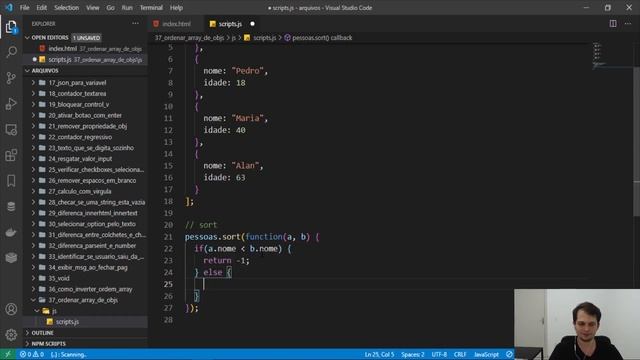 Como ordenar um array de objetos em JavaScript смотреть онлайн