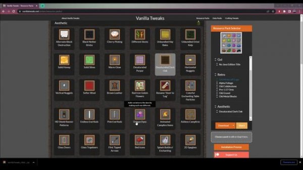 Minecraft | Обзор на Vanilla Tweaks