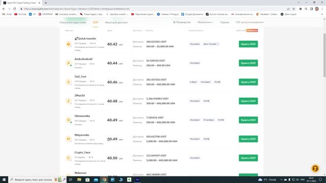 Как купить криптовалюту на ByBit P2p - пошаговая инструкция.