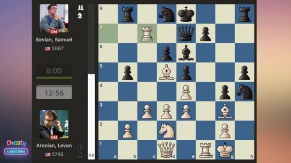 Levon Aronian vs Samuel Sevian - The American Cup 2023 (Day 3, Game 1)