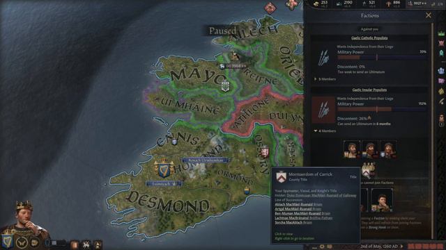 Let's Play - CRUSADER KINGS III - Ireland (Newbie Island) - PART 40 - CK3 смотреть онлайн