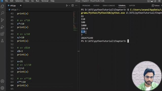 Chapter 3- operators in python | python hindi tutorial #andytechshow #tutorial #python #operator смотреть онлайн