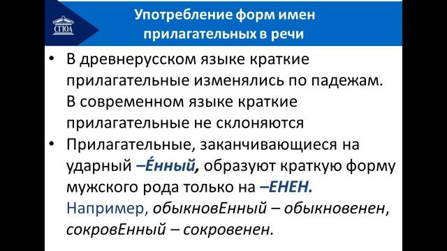 Имя прилагательное смотреть онлайн
