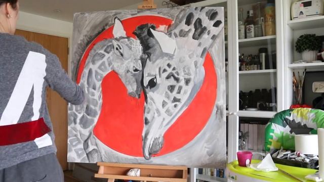 Подмалевок Темперой "Жирафы" Часть 1 / Underpainting смотреть онлайн