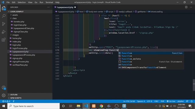 #7. MEMASANG "SHOW LOADING" SWEETALERT2 || Login komplit OOP PHP Mysql VanillaJs AJAX Bootstrap5 || смотреть онлайн