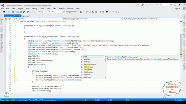 login page Remember me username and password cookies save asp.net c# смотреть онлайн