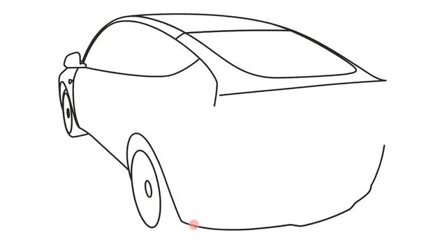 How to draw Tesla Model Y back view in vector outline style смотреть онлайн