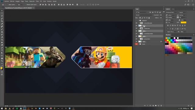 ⚡TUTORIAL COMPLETO Como hacer un BANNER para YOUTUBE con PHOTOSHOP + Plantilla de Banner GRATIS смотреть онлайн