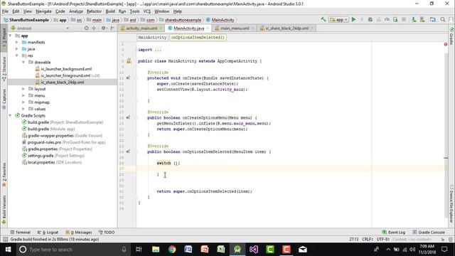 Android Studio Tutorial - How to Add Share Button in Toolbar смотреть онлайн