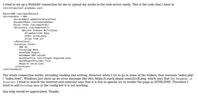 WebDav: "The Parameter is Incorrect" will show on some folders that have "index.html"/"index.php" смотреть онлайн