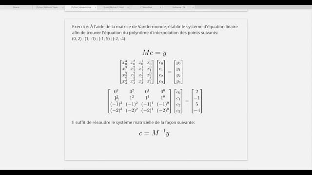 [MEC1315] Polynome d'interpolation avec Vandermonde avec Python смотреть онлайн