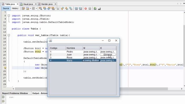 Boton modificar y eliminar en JTable Java смотреть онлайн