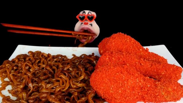 ASMR MUKBANG CHEETOS Chicken, Cheese ball & Black bean Noodles EATING SOUNDS (4K) смотреть онлайн