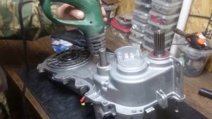 разборка коробки снегохода БРП  с платформы rev-xu