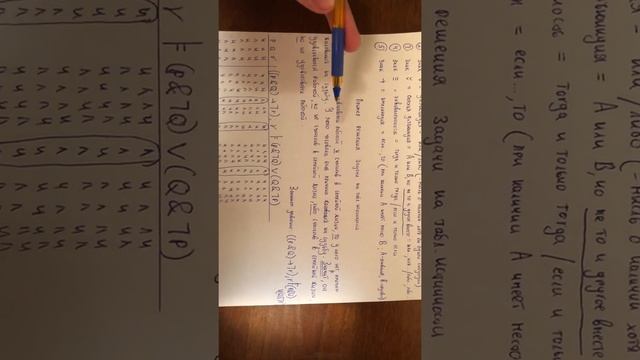 Решение задачи по логике (проверка умозаключения с помощью таблицы истинности) смотреть онлайн