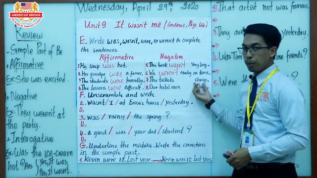 Level 4B / Grammar Galaxy 1/ Unit 9: It wasn't me. / Page: 44/ Wednesday, April 29, 2020 смотреть онлайн
