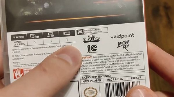 Limited Run Games Unboxing: Ion Fury (Nintendo Switch) (PS4)