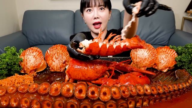 매운 ? 대왕 문어다리 ? 랍스터 ? 해물찜 먹방 레시피 Spicy Giant Octopus Legs Lobster Seafood Mukbang ASMR Ssoyoung