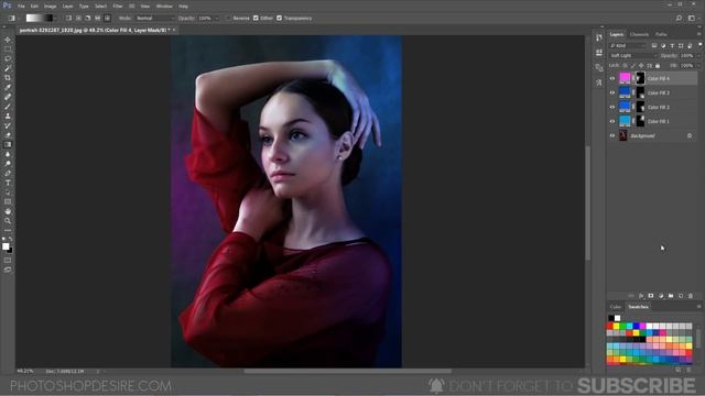 Neon Lighting Studio Effect in Photoshop - Creative Dual Light Portrait Photography смотреть онлайн