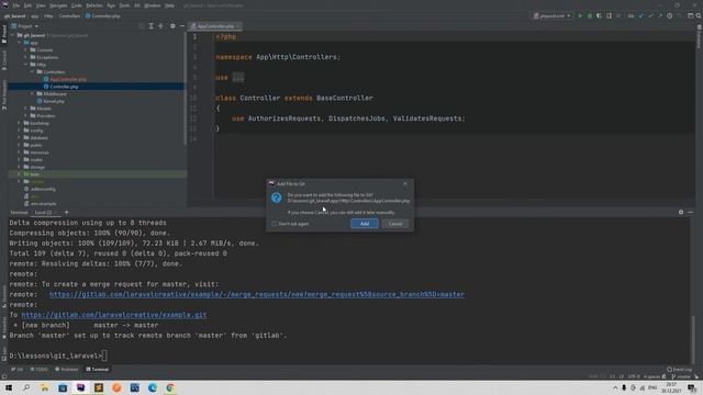 Git в целом и Git в Php Storm 7. Заливаем проект на gitlab. push на gitlab. Commit и push в phpstor смотреть онлайн
